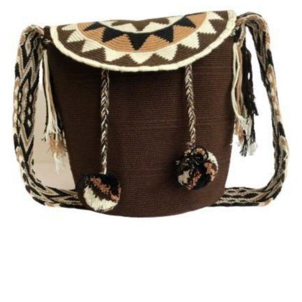 Mochila Wayuú Con Tapa Tipo Carriel