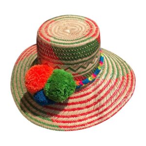 Sombrero Wayuú Con Cintillo Y Borlas
