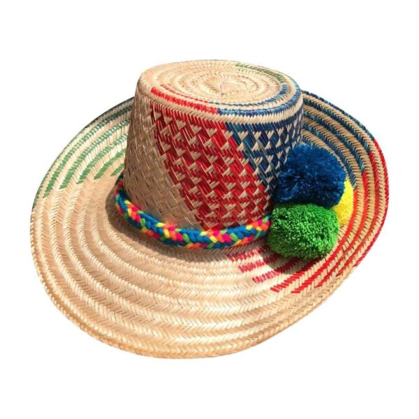 Sombrero Wayuú Con Cintillo Y Borlas