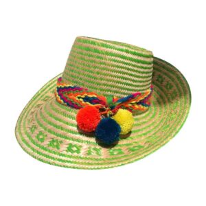 Sombrero Wayuú Con Cintillo Y Borlas