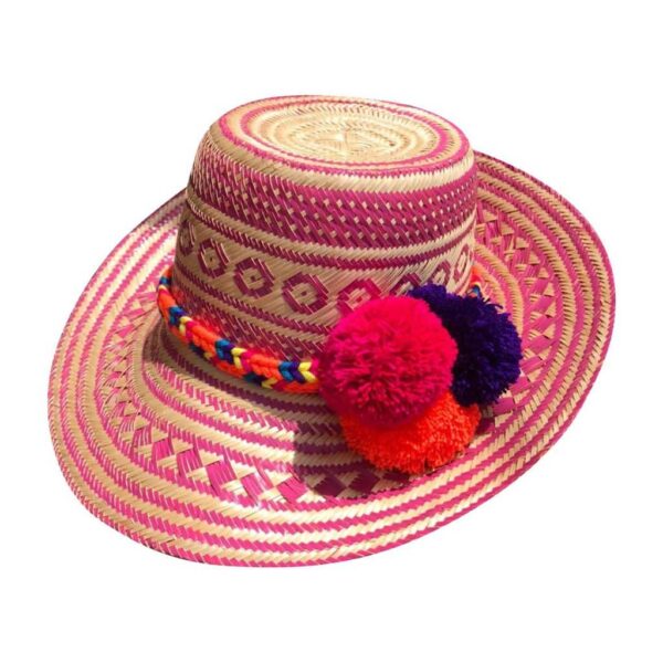 Sombrero Wayuú Con Cintillo De Borlas
