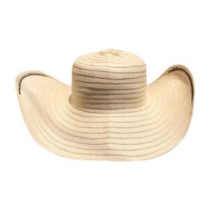Sombrero Vueltiao Fibra 19 Color Natural Con Pintas Negras, Incluye Correa De Ajuste En Caña Flecha