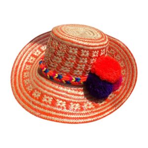 Sombrero Wayuú Con Cintillo Y Borlas