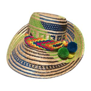 Sombrero Wayuú Con Cintillo Y Borlas