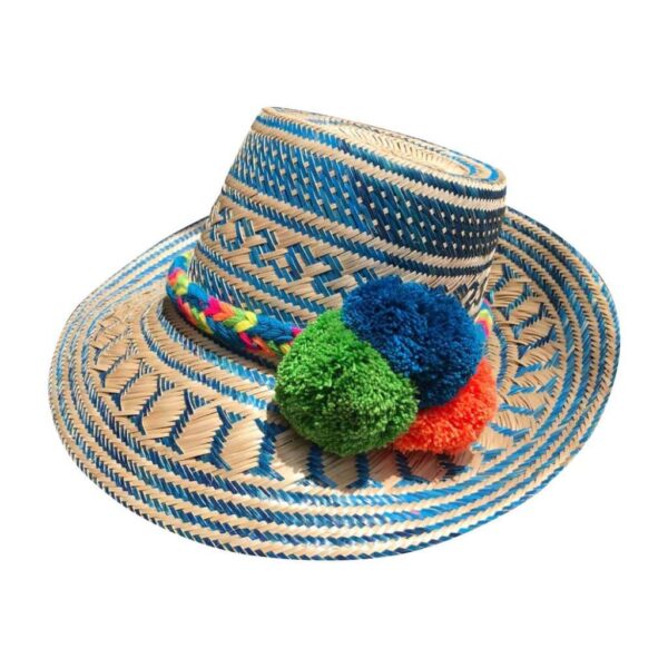 Sombrero Wayuú Con Cintillo Y Borlas