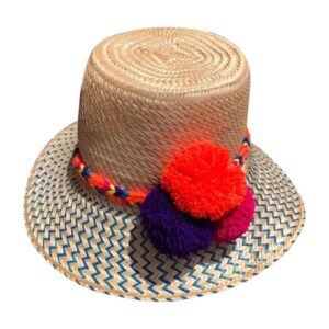 Sombrero Wayuú Con Cintillo Y Borlas
