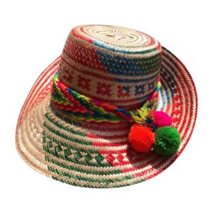 Sombrero Wayuú Con Cintillo Y Borlas