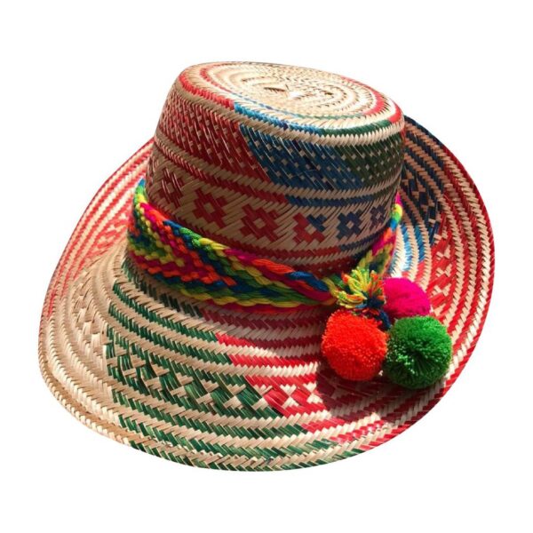 Sombrero Wayuú Con Cintillo Y Borlas
