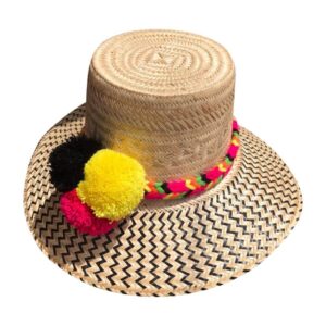Sombrero Wayuú Con Cintillo Y Borlas