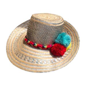Sombrero Wayuú Con Cintillo Y Borlas