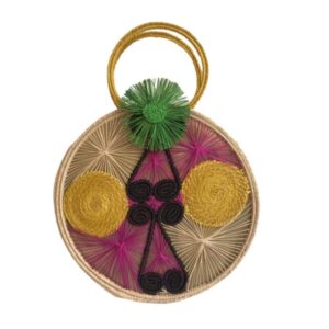 Bolso Redondo Grande Elaborado En Fibra De Palma De Iraca