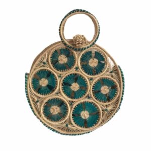 Bolso Redondo Grande Elaborado En Fibra De Palma De Iraca.