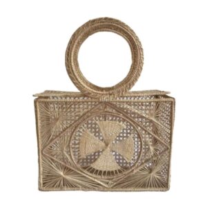 Bolso Canasto Diseño Cruz Elaborado En Fibra De Palma De Iraca
