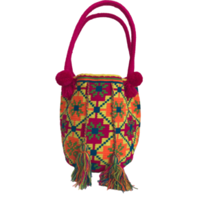 Mochila Wayuú Tradicional Con Diseño Étnico Tipo Bolso