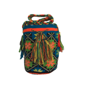 Mochila Wayuú Mediana Tradicional Recamada En Pedrería