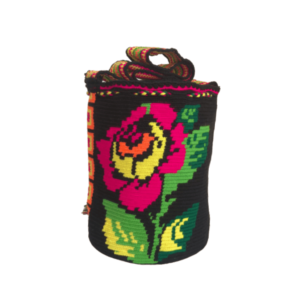 Mochila Wayuú Tejido Fino Con Diseño En Flor