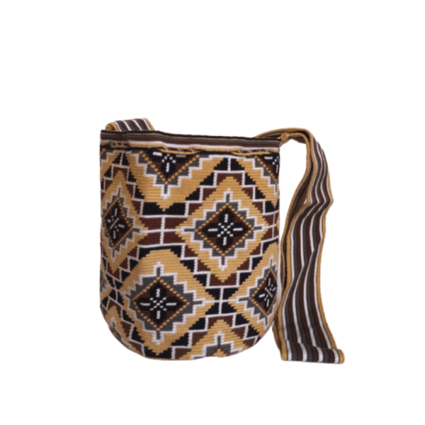 Mochila Wayuú Tejido Fino Con Diseño