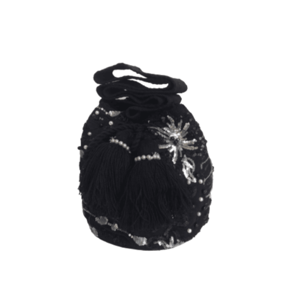 Mochila pequeña negra lentejuelas
