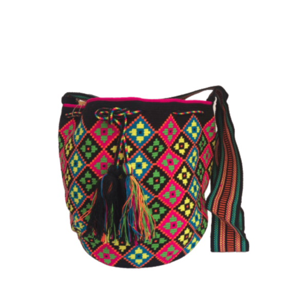 Mochila Wayuú Tradicional Tejido Fino Con Diseño