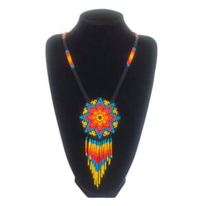 Collar Tipo Medallón Multicolor Diseño Estrella Grande