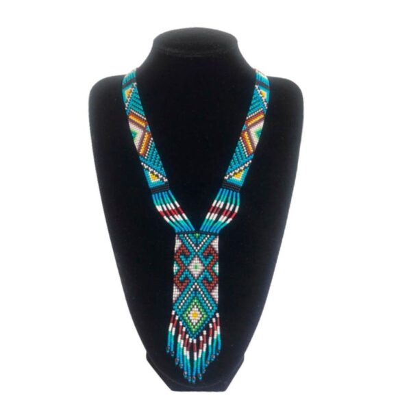 Collar Tipo Corbata Grande Con Diseño Étnico