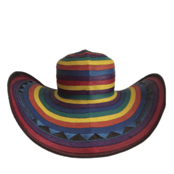 Sombrero Vueltiao Diseño "Orgullo Gay" Fibra 21, Incluye Correa De Ajuste En Caña Flecha Y Marcado Con El Emblema "Orgullo Gay"