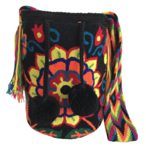 Mochila Wayuú Tapizada Diseño De Flor