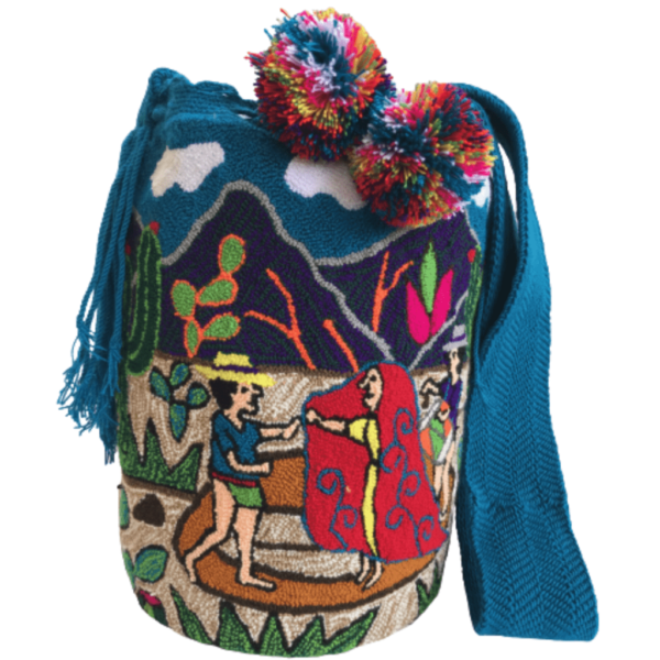 Mochila Wayuú Tapizada Diseño Inspirado En La Danza Y Laboreo Guajiro.