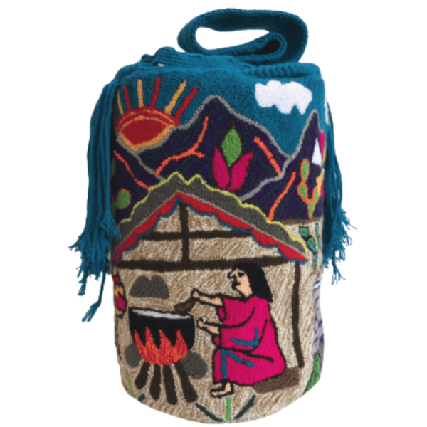 Mochila Wayuú Tapizada Diseño Inspirado En La Danza Y Laboreo Guajiro.