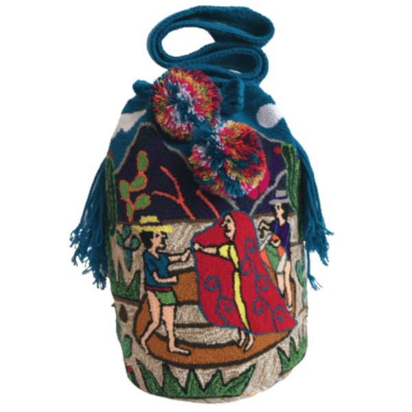 Mochila Wayuú Tapizada Diseño Inspirado En La Danza Y Laboreo Guajiro.