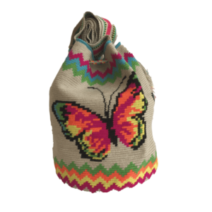 Mochila Wayuú Tejido Fino Diseño Mariposa