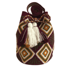 Mochila Wayuú Tradicional Tejida Con Gaza Paleteada