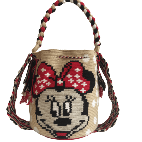 Mochila Wayuú Tipo Bolso Motivo Minnie Mouse