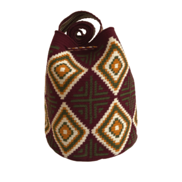 Mochila Wayuú Tradicional Tejida Con Gaza Paleteada