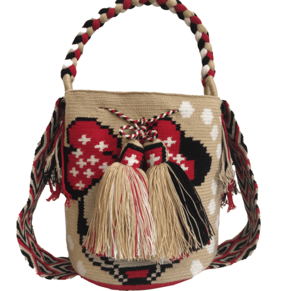 Mochila Wayuú Tipo Bolso Motivo Minnie Mouse