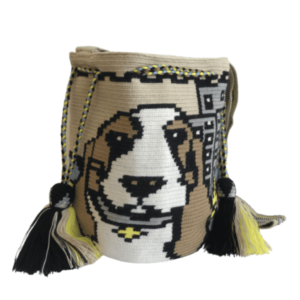 Mochila Wayuú Temática Diseño Rostro De Perro