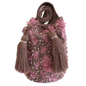 Mochila Wayuú Tipo Joyeria Color Palo De Rosa