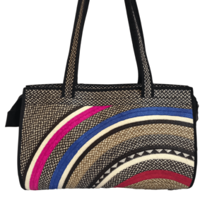 Bolso Caña Flecha Mediano Diseño Granito De Arroz Bateado