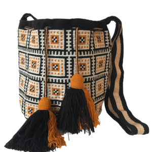 Mochila Wayuú Tejido Fino Mediana Gasa Paleteada