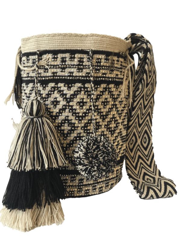 Mochila Wayuú Tradicional Recamada En Pedrería