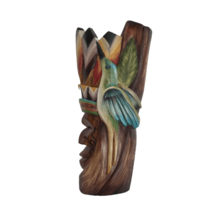 Máscara Ancestral Diseño Gestos Cacique Y Colibrí