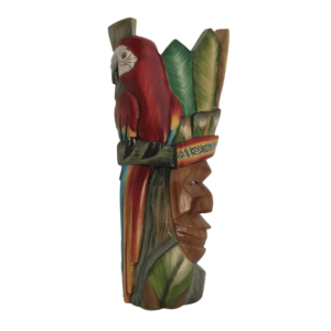 Máscara Ancestral Diseño Gestos Cacique Y Guacamaya