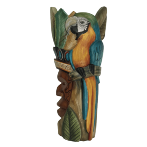 Máscara Ancestral Diseño Gestos Cacique Y Guacamaya