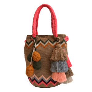 Mochila Wayuu Tipo Bolso Gasa Trenzada Diseño Etnico