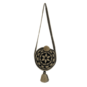 Mochila Wayuu Tradicional Grande Redondo Diseño Étnico Gasa Paleteada