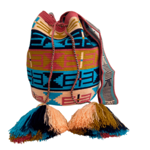 Mochila Wayuu Tradicional Grande Diseño Etnico Gasa Paleteada