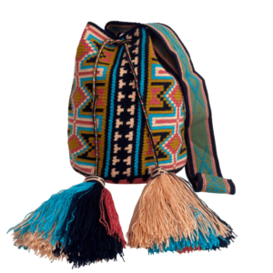 Mochila Wayuu Tradicional Grande Diseño Étnico Gasa Paleteada
