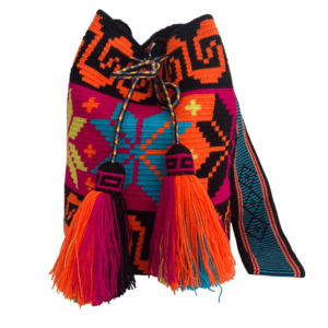 Mochila Wayuu Tradicional Grande Diseño Étnico Gasa Paleteada