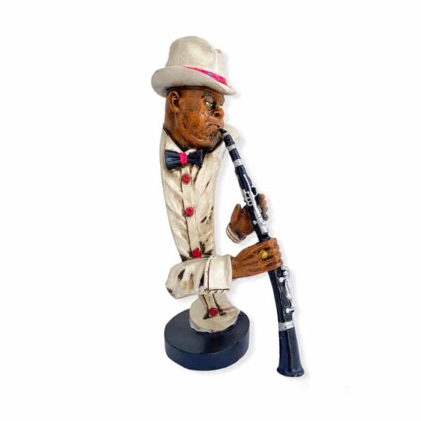 Busto Musico Clarinete Jazz En Resina