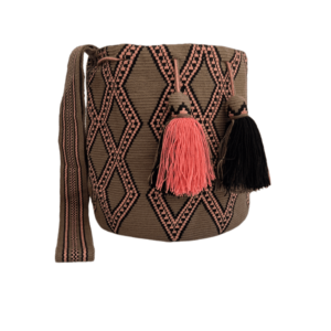 Mochila Wayuu Grande Tradicional Tejido Fino Gasa Paleteada